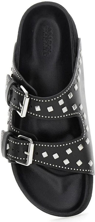 'Lennyo' Black Sandals With Stud Embellishments And Moulded Footbed In Leather Woman - Image 4