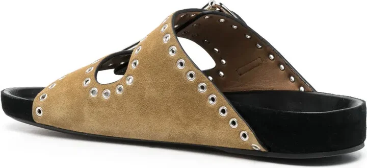 Lennyo eyelet-detailing slip-on sandals - Image 3