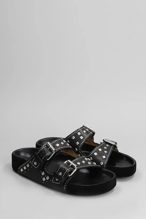 Lennyo Flats In Black Leather - Image 2