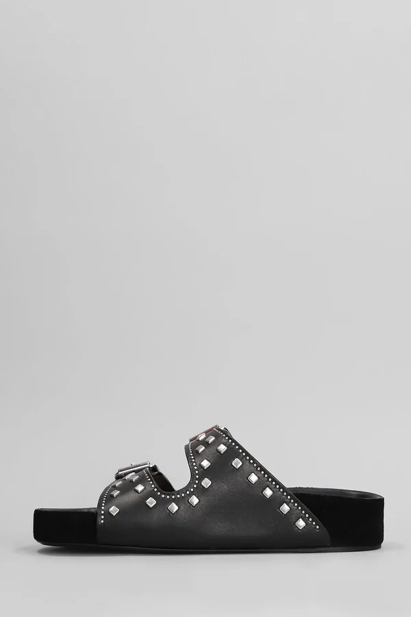 Lennyo Flats In Black Leather - Image 3