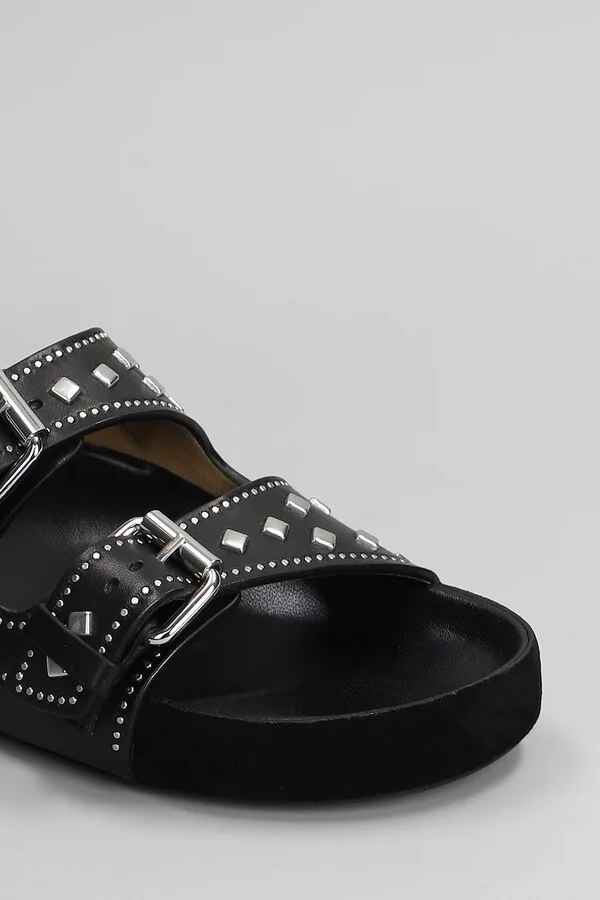 Lennyo Flats In Black Leather - Image 5