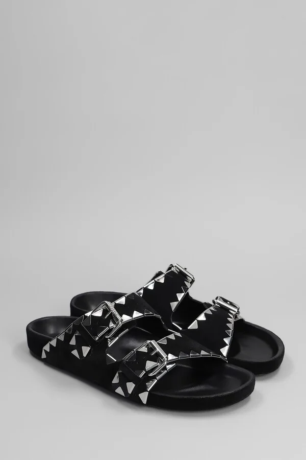Lennyo Flats In Black Suede - Image 2