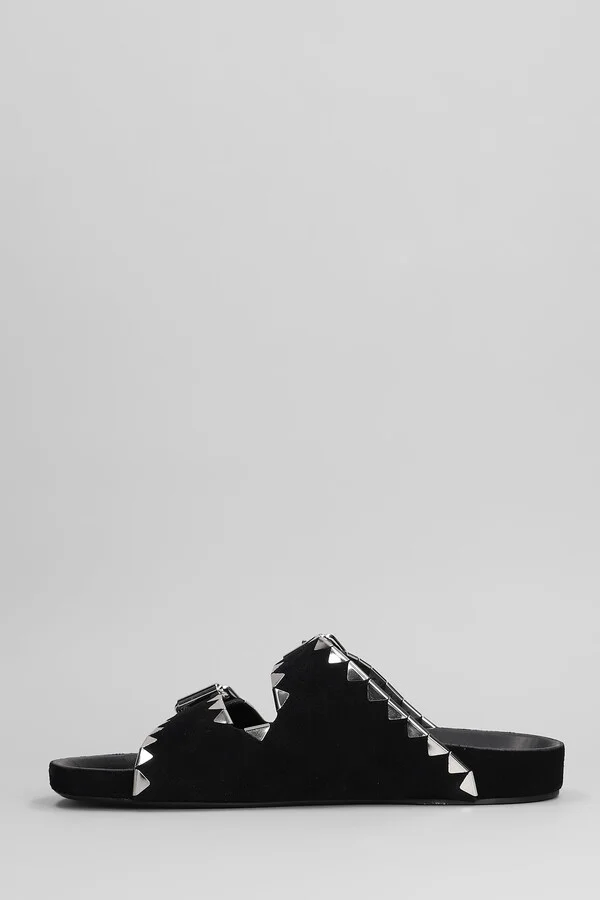 Lennyo Flats In Black Suede - Image 3