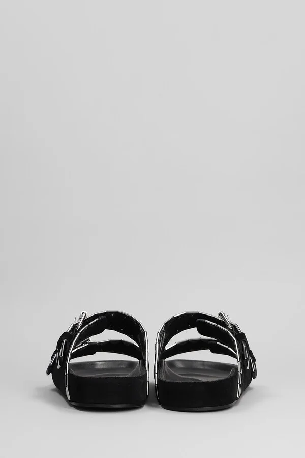 Lennyo Flats In Black Suede - Image 4