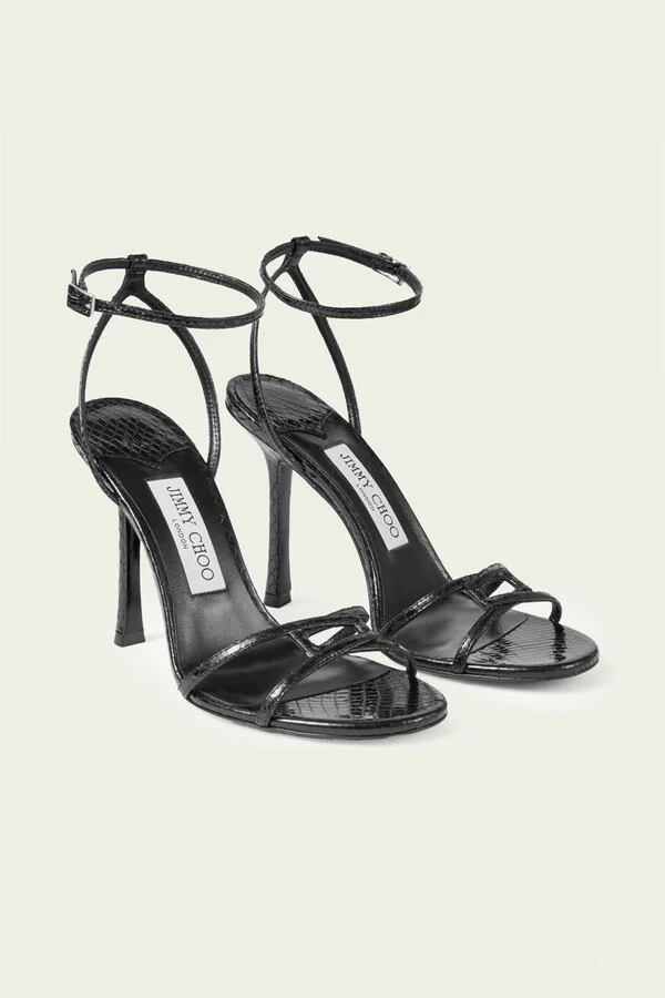 Leo 100 Candy Wrap Leather Sandals in Black - Image 2