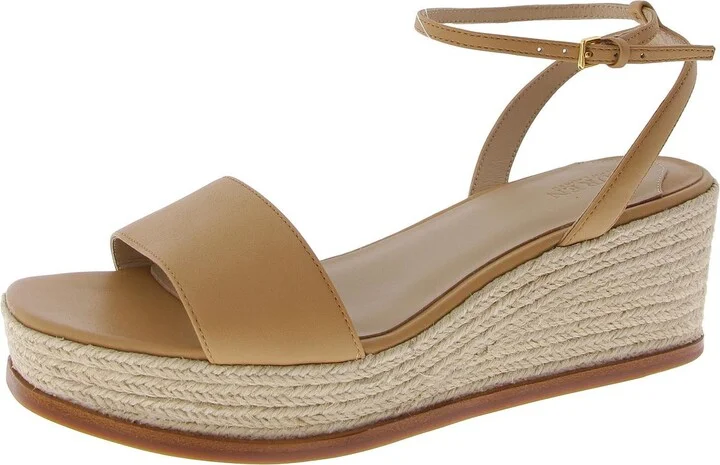Leona Womens Leather Slingback Platform Sandals