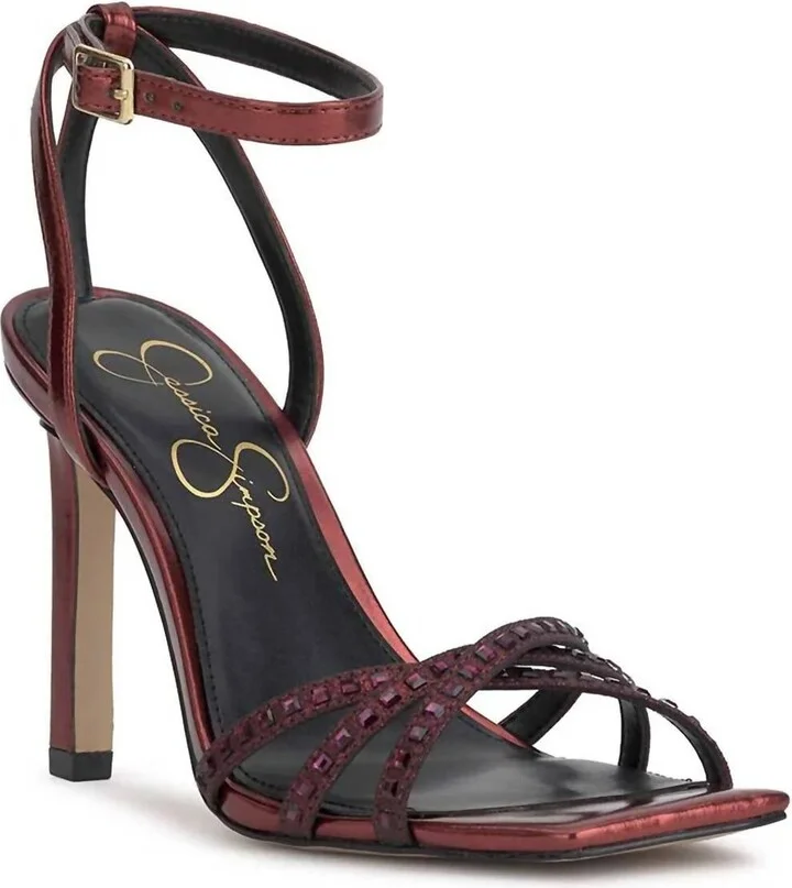 Leonah High Heel Sandal In Oxblood