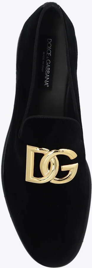 Leonardo DG Logo Velvet Loafers - Image 3