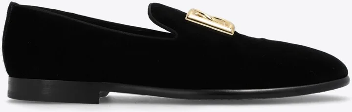 Leonardo DG Logo Velvet Loafers