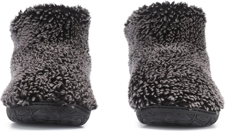 Leonardo - Shorter Length 100% Recycled Snow Tipped Sherpa Slipper Boot - Washed Black - Image 6
