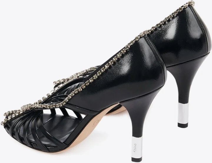 Leonie 95 Embellished Leather Pumps - Image 2