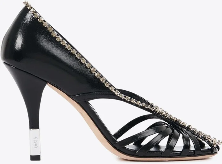 Leonie 95 Embellished Leather Pumps
