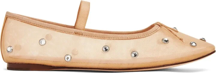 Leonie crystal-embellished ballerina shoes