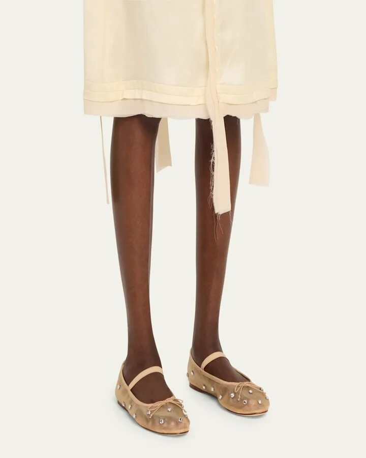 Leonie Crystal Mesh Ballerina Flats - Image 2