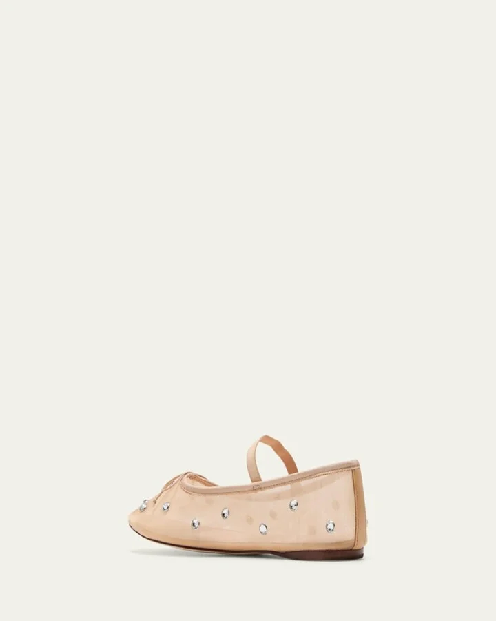 Leonie Crystal Mesh Ballerina Flats - Image 3