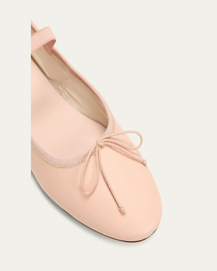 Leonie Lambskin Bow Ballerina Flats - Image 7