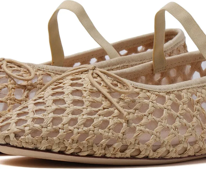 Leonie raffia ballerina shoes - Image 2