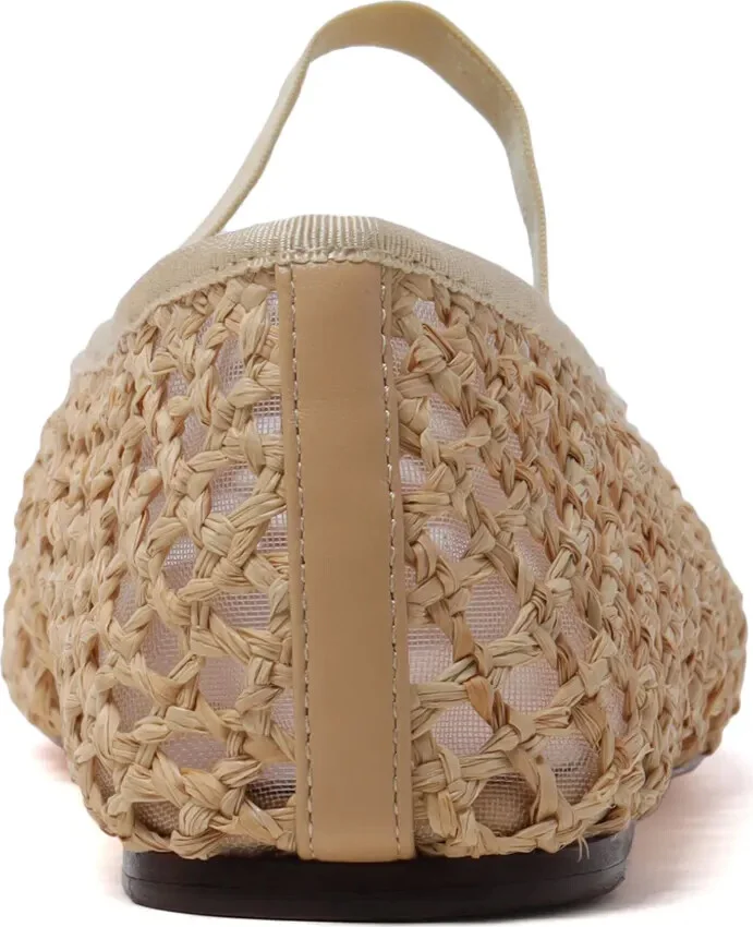 Leonie raffia ballerina shoes - Image 3
