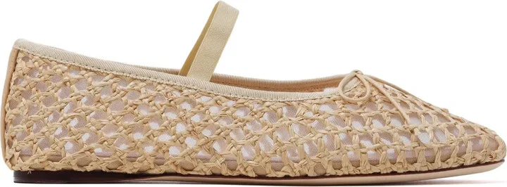 Leonie raffia ballerina shoes