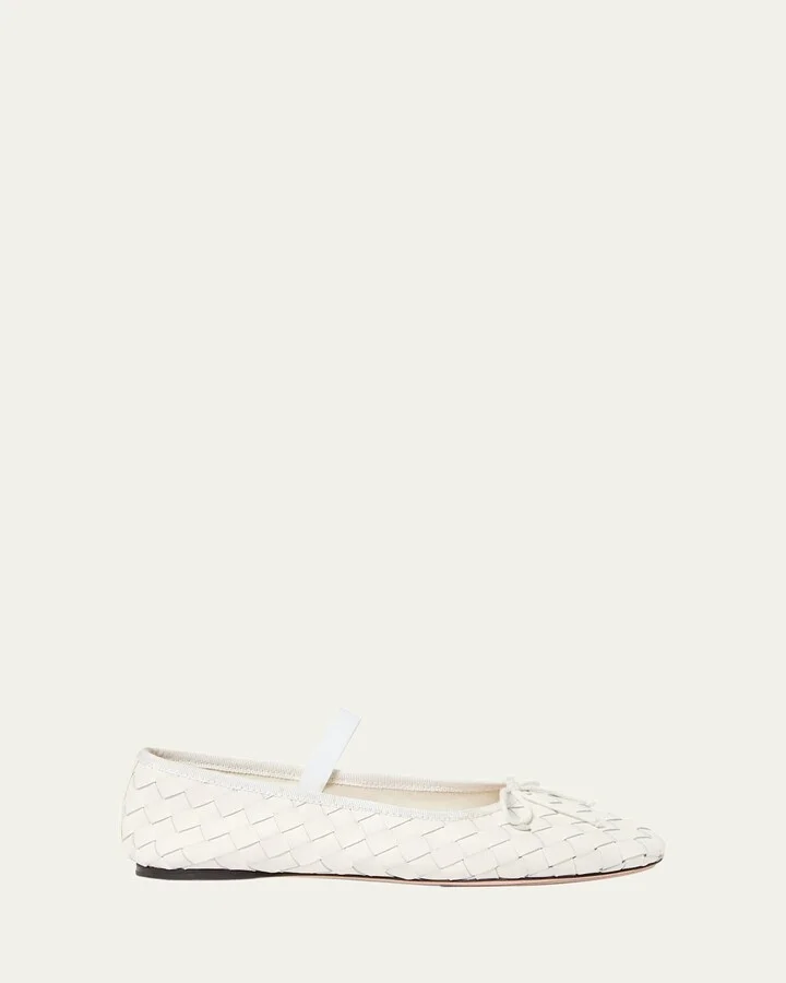 Leonie Woven Lambskin Leather Ballerina Flats
