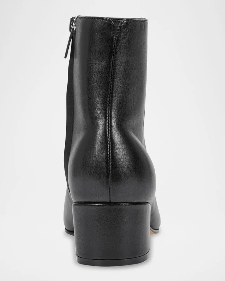 Leonna Leather Block-Heel Ankle Booties - Image 7