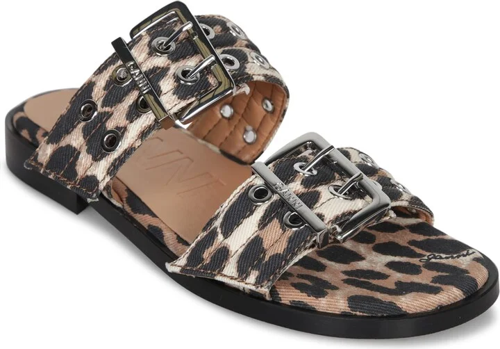 Leopard Buckle Slide Sandals - Image 2