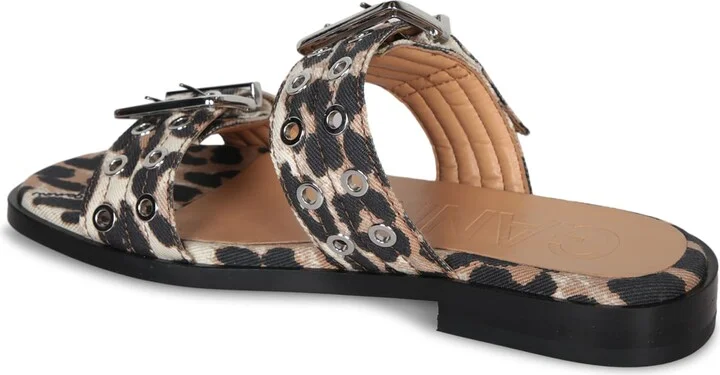 Leopard Buckle Slide Sandals - Image 3