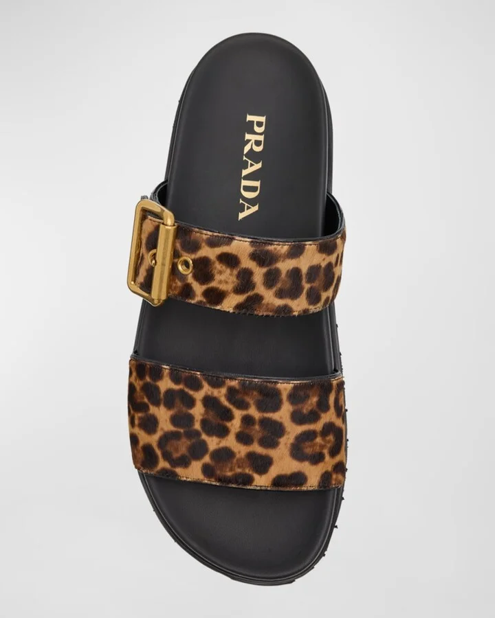 Leopard Buckle Sporty Slide Sandals - Image 2