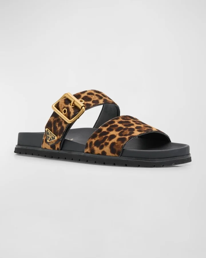 Leopard Buckle Sporty Slide Sandals - Image 4