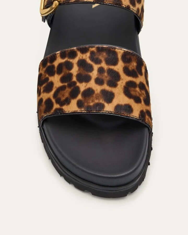 Leopard Buckle Sporty Slide Sandals - Image 4