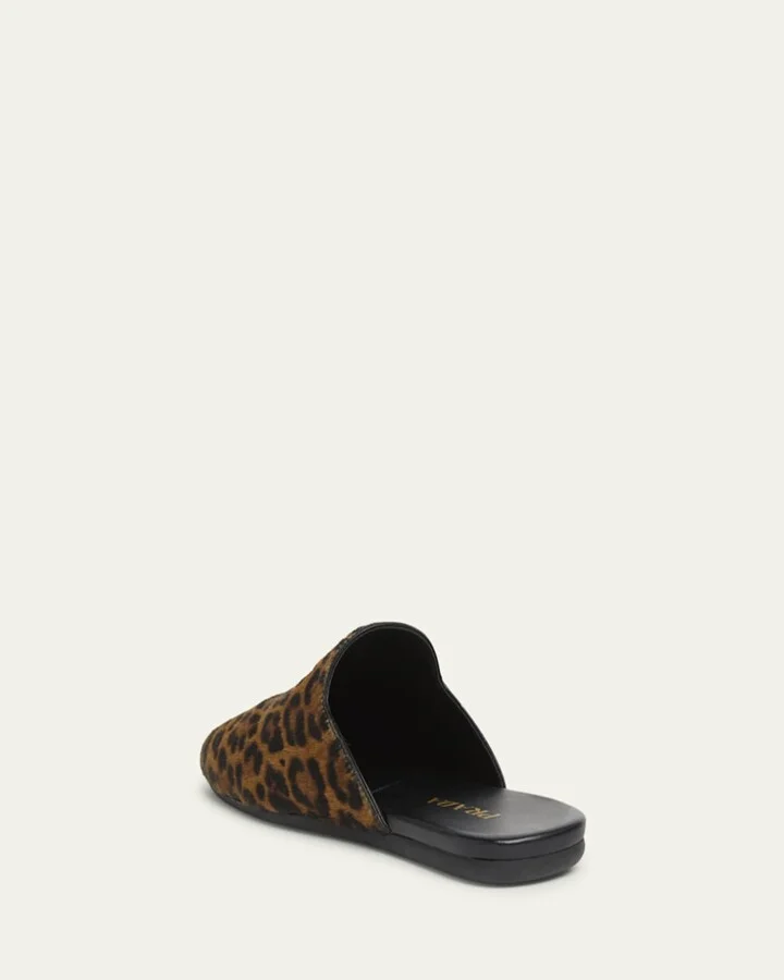 Leopard Calf Hair Flat Mules - Image 2