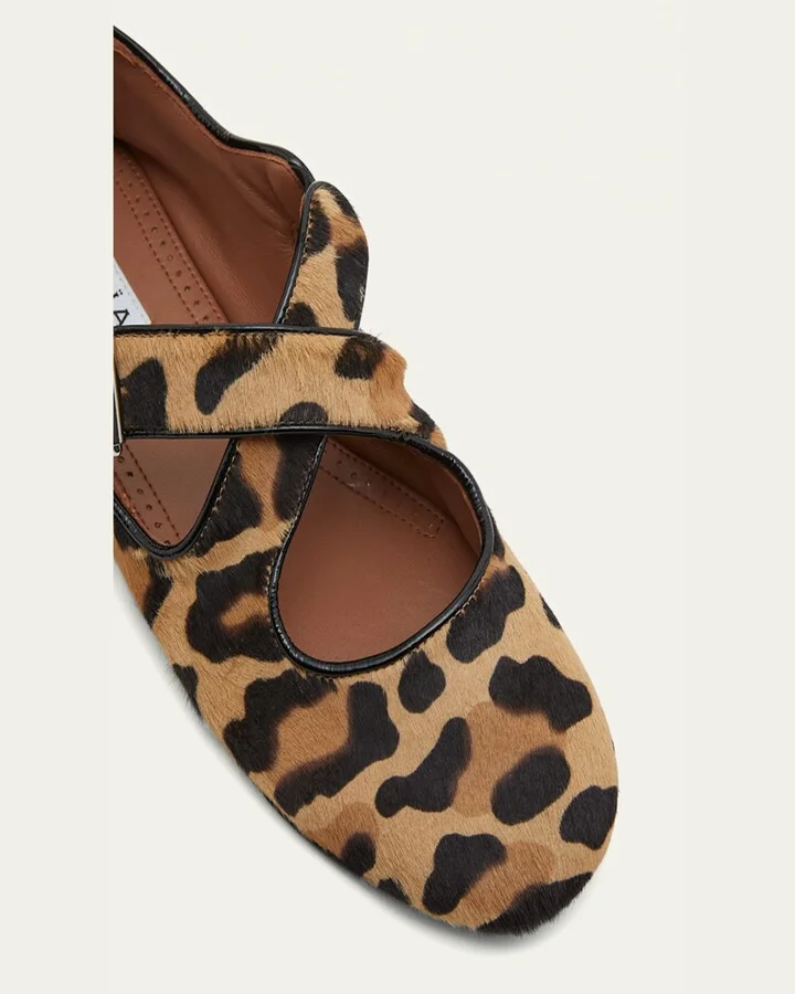 Leopard Crisscross Ballerina Flats - Image 3