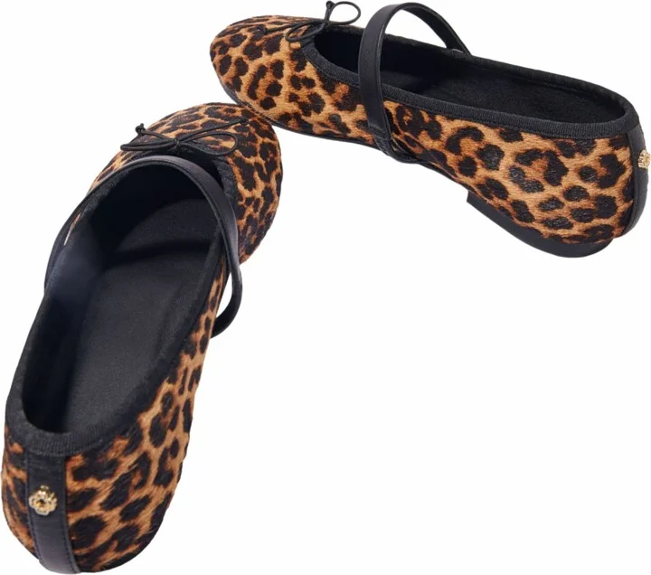 Leopard-effect leather ballet flats - Image 4