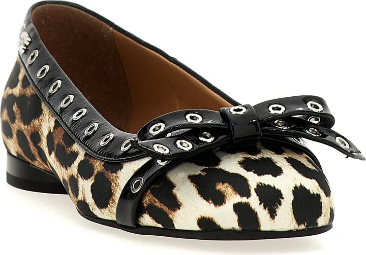 'leopard Eyelets Bow' Ballet Flats - Image 2