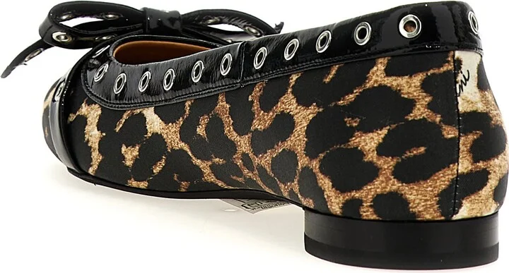 'leopard Eyelets Bow' Ballet Flats - Image 3