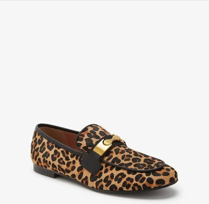 Leopard/leather Moccasin