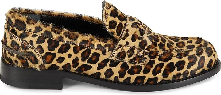 Leopard Leather Penny Loafers