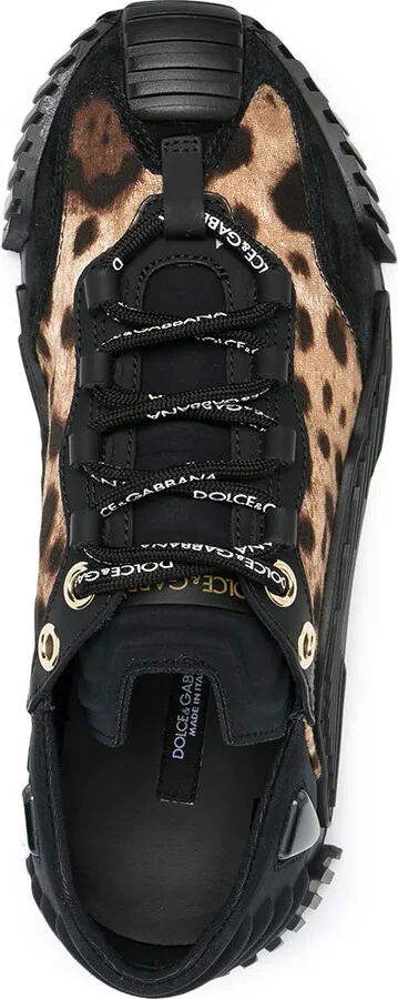 Leopard Panel Low-Top Sneakers - Image 4