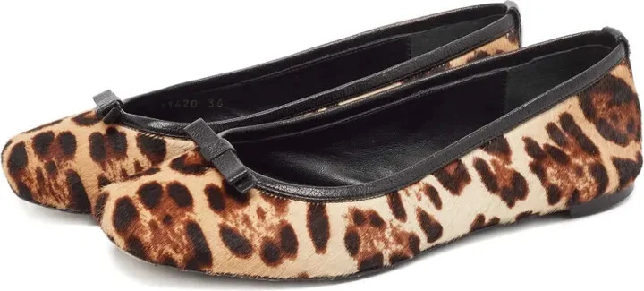 Leopard-Print Bow-Detail Ballet Flats - Image 2