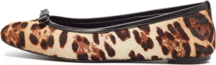 Leopard-Print Bow-Detail Ballet Flats