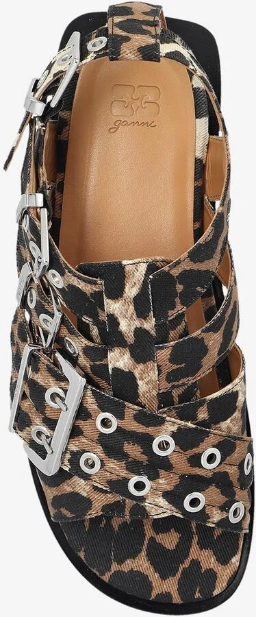 Leopard Print Buckled Sandals - Image 3