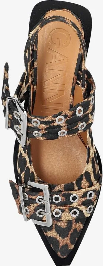 Leopard Print Buckled Slingback Flats - Image 3