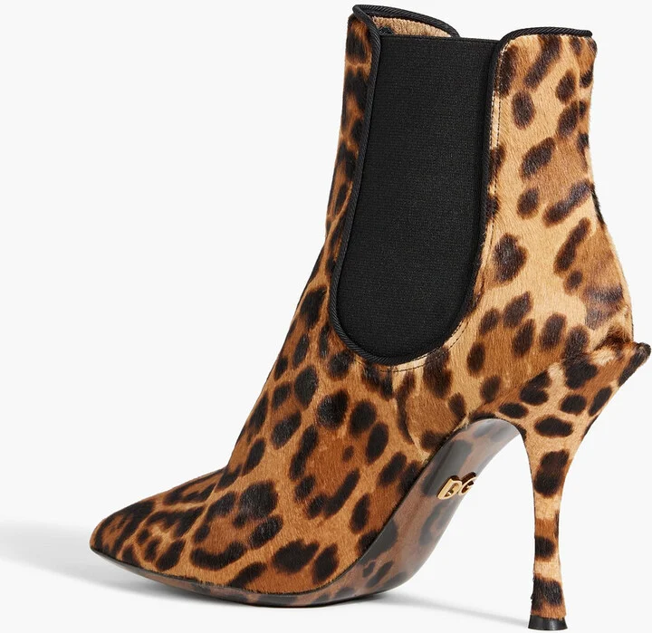 Leopard-print calf hair ankle boots - Image 3