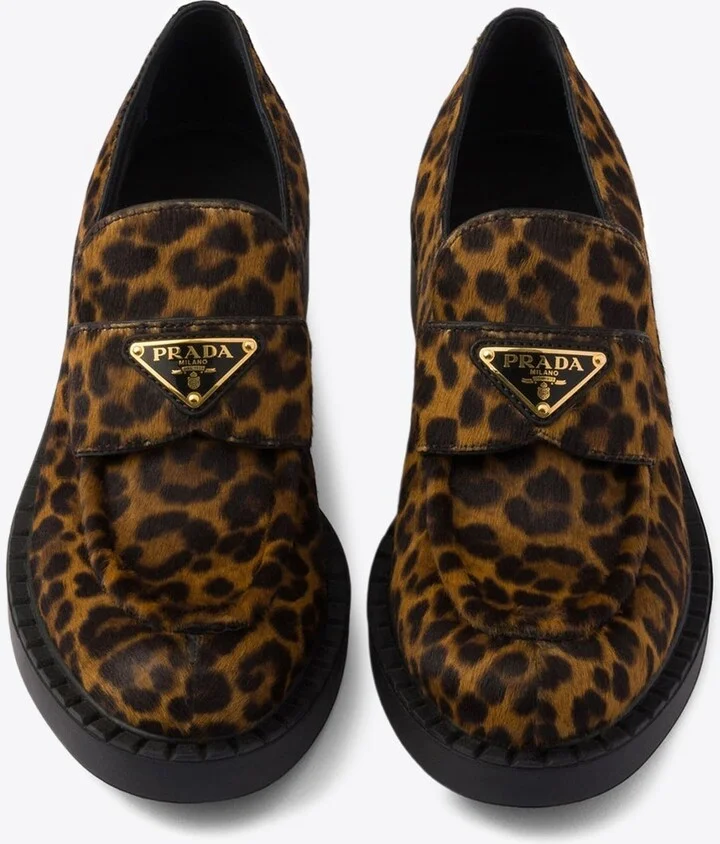 Leopard Print Calf Hair Loafers - Image 3