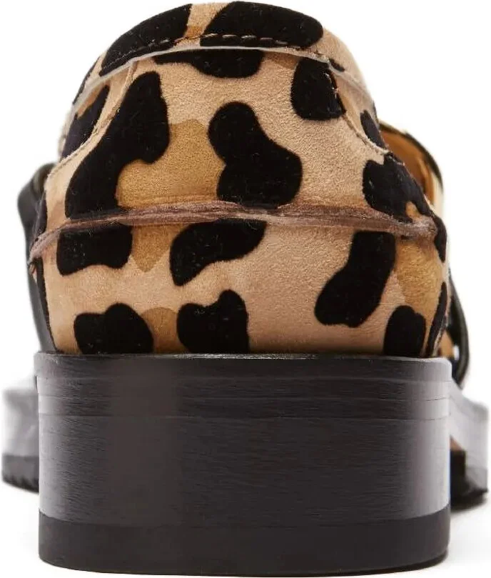 Leopard-Print Chain-Link Loafers - Image 3