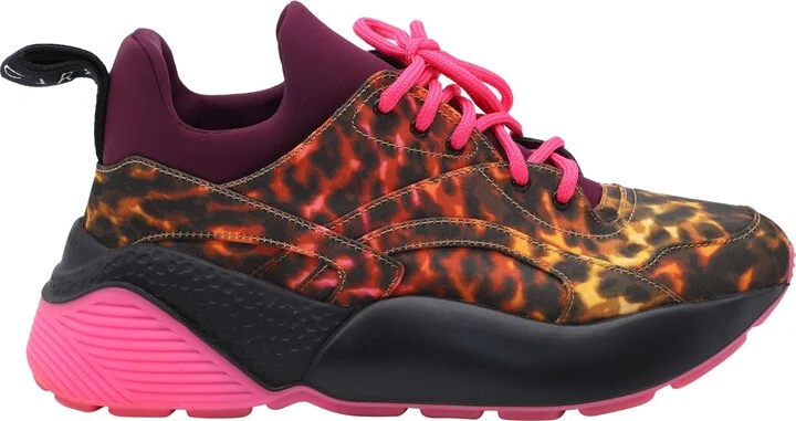 Leopard Print Eclypse Lace Up Sneakers in Animal Print Neoprene