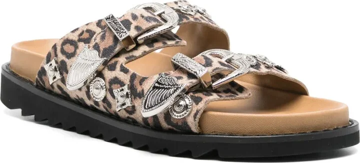 Leopard-Print Flat Sandals - Image 2
