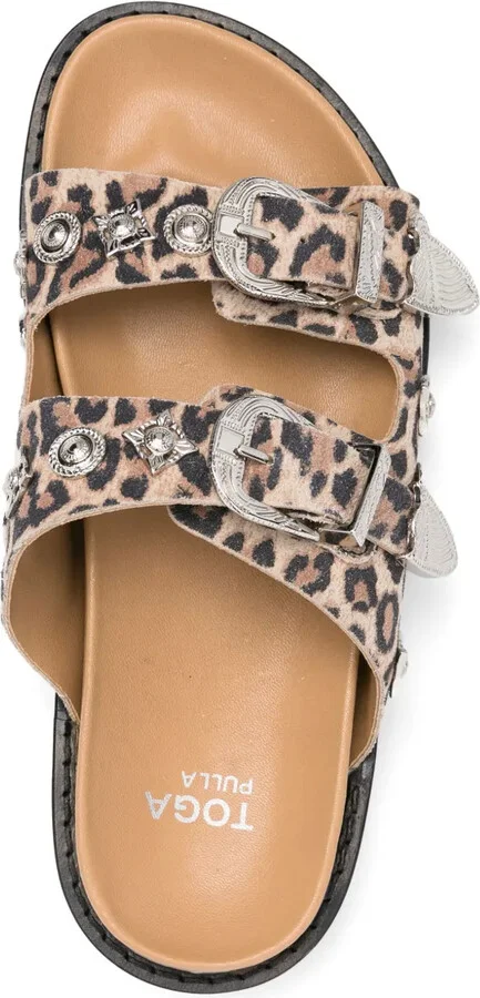 Leopard-Print Flat Sandals - Image 4