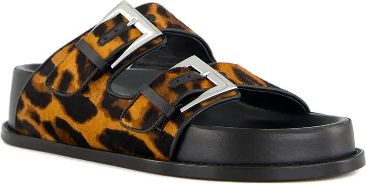 Leopard-Print Flat Sandals - Image 2