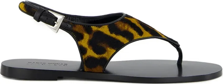 Leopard-Print Flat Sandals